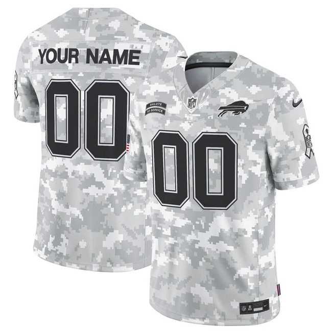 Mens Buffalo Bills Active Player Custom 2024 F.U.S.E Arctic Camo Salute To Service Limited Stitched Football Jersey